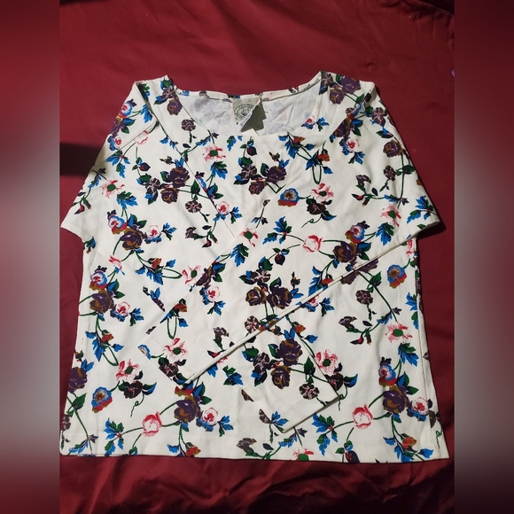 Classic New England flower crewneck long sleeve t-shirt vintage - Picture 1 of 8